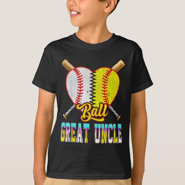 Great uncle of both half baseball softball ice T-Shirt (Front)
