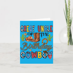 Great Uncle Of The Birthday Cowboy Western Card