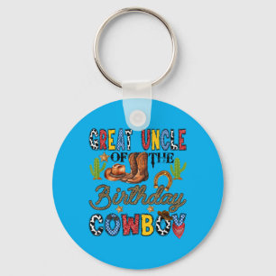 Great Uncle Of The Birthday Cowboy Western Key Ring