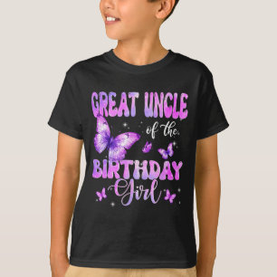 Great Uncle Of The Birthday Girl Butterfly Family  T-Shirt