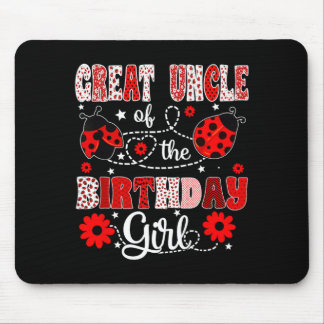 Great uncle of the birthday girl - family ladybug mouse pad