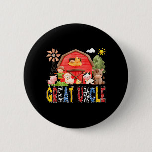 Great Uncle Red Farm Cow Birthday Boy Matching 6 Cm Round Badge