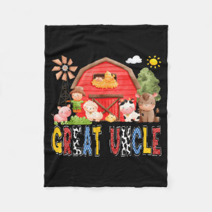 Great Uncle Red Farm Cow Birthday Boy Matching Fleece Blanket