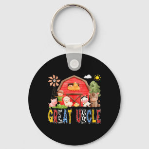 Great Uncle Red Farm Cow Birthday Boy Matching Key Ring