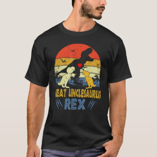 Great Uncle Saurus Rex Dinosaur Uncle 2 Kids Famil T-Shirt