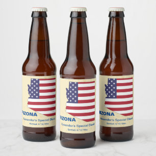 Great USA 🍺 Arizona State Monogram Beer Bottle Label