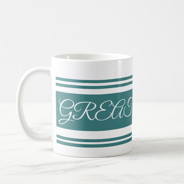 Great Vibes Green Luxury lining Mug. coffee mug (Left)