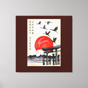 Great Vibes Japan Japanese Style Art Canvas Print