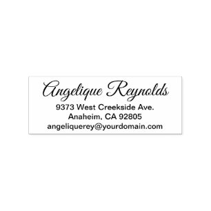 Great Vibes Simple Return Address and Email Rubber Stamp