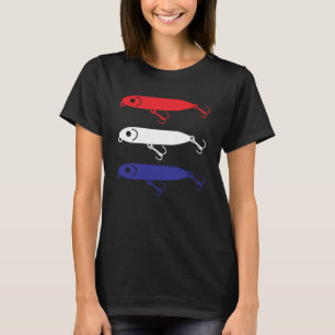 Great Vintage American Fishing Red White and B lur T-Shirt