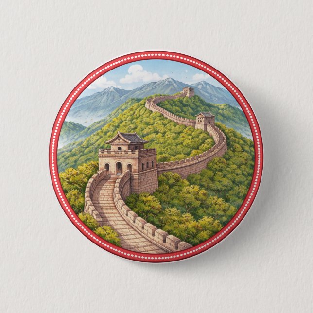 Great Wall Of China Button (Front)