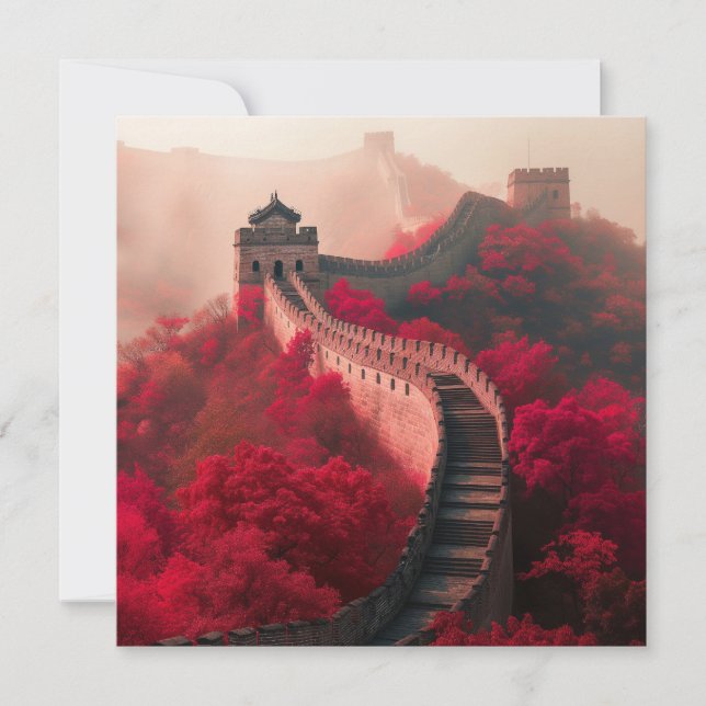 Great Wall of China in Autumn – Scenic Red (Front)