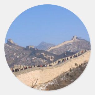 Great Wall of China in winter Classic Round Sticker