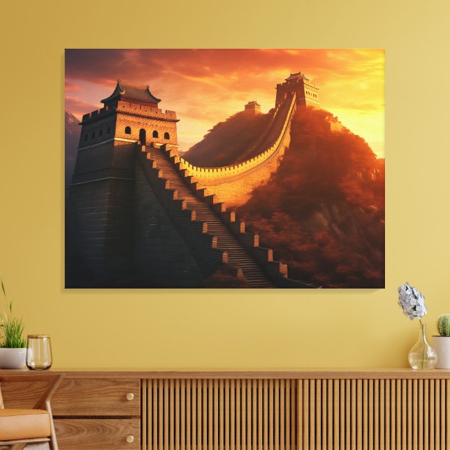 Great Wall of China Sunset Canvas Print – Majestic (Insitu(LivingRoom))