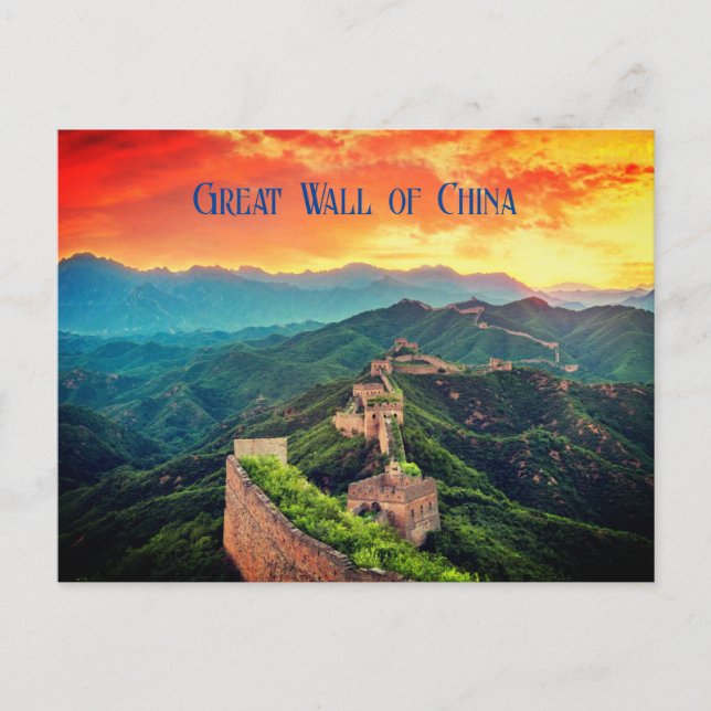 Great Wall of China sunset stylised Postcard (Front)