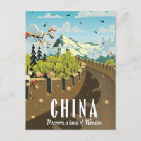 Great wall of China travel poster