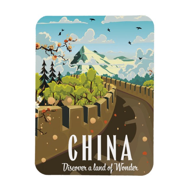 Great wall of China travel poster Magnet (Vertical)
