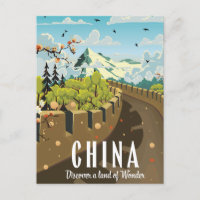 Great wall of China travel poster