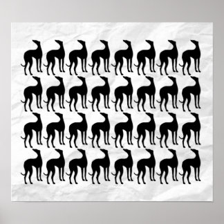 Great Wall of Greyhounds Poster