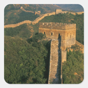 Great Wall winding through the mountain, China Square Sticker