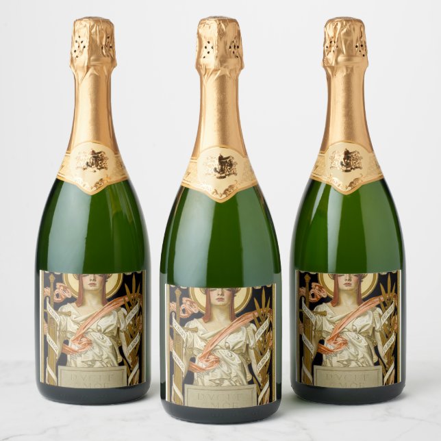 Great War Victory Illustration, 1918 by Leyendeck Sparkling Wine Label (Bottles)