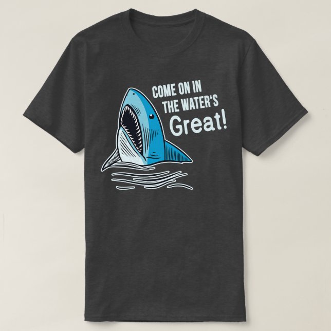 Great Water funny Shark T-Shirt (Design Front)
