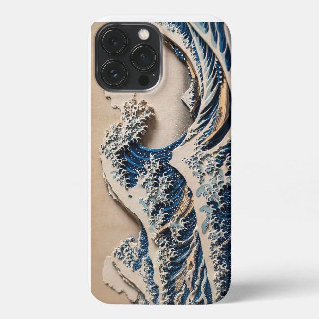 Great Wave 3D Shadow Relief Phone Case – Bold Hoku (Back)