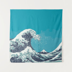 Great Wave and Mount Fuji vintage japanese woodcut Tapestry