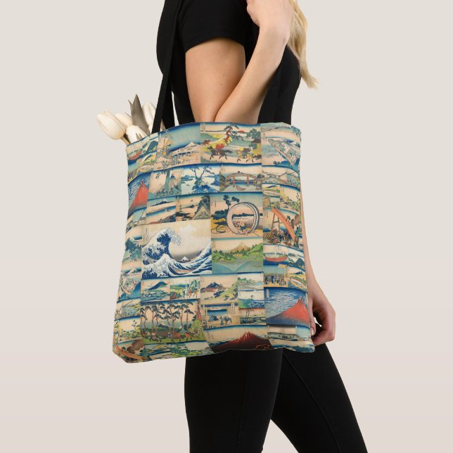 Great Wave Hokusai Mount Fuji Japanese Prints Tote Bag (Close Up)