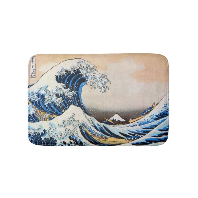 Great Wave, Hokusai, Ukiyo-e Bath Mat (Front)