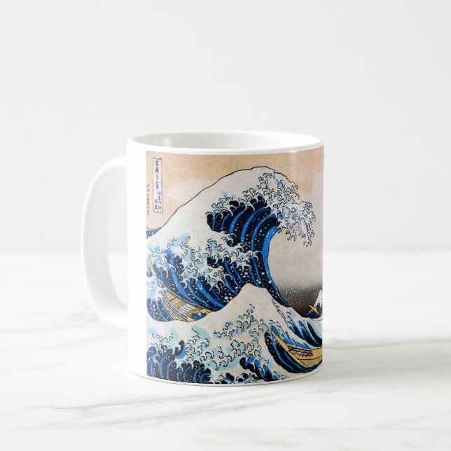 Great Wave, Hokusai, Ukiyo-e Coffee Mug (Front Left)