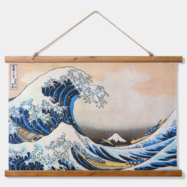 Great Wave, Hokusai, Ukiyo-e Hanging Tapestry (Front)