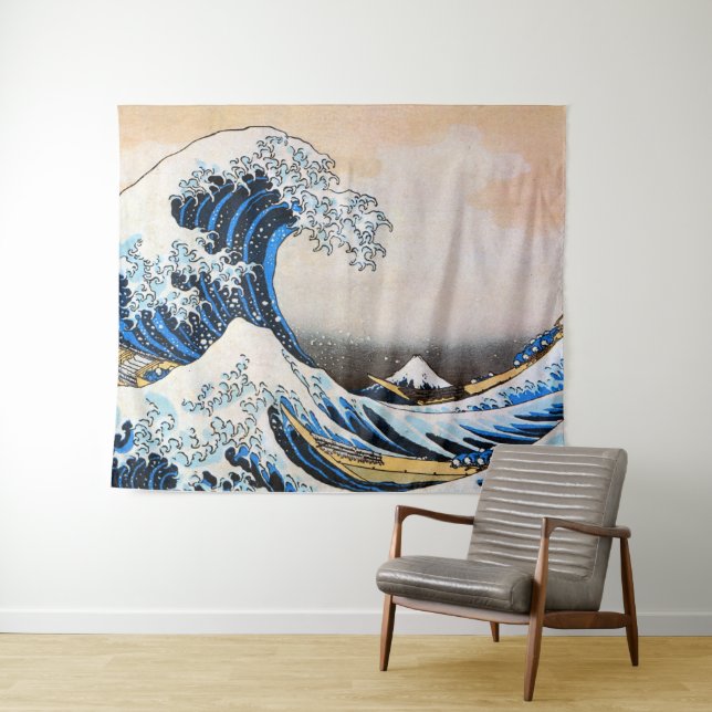 Great Wave, Hokusai, Ukiyo-e Tapestry (In Situ (Horizontal))