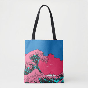 Great Wave in Vaporwave Pop Art style. View on the Tote Bag