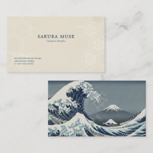 Great Wave Inspired Japanese Business Card 
