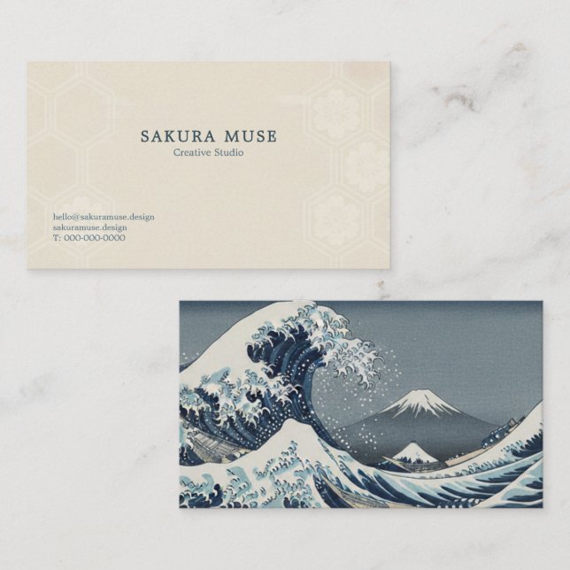 Great Wave Inspired Japanese Business Card  (Front/Back)