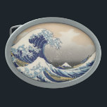 Great Wave Kanagawa Japanese Painting Belt Buckles<br><div class="desc">Japanese Woodcut Wave -- Mount Fuji Wave by Hokusa A big wave is out in the ocean -- and you see Mount Fuji in the distant background -- the wave curls around the great Mt. Fuji. The giant wave is so intense that you might almost miss the boaters in the...</div>