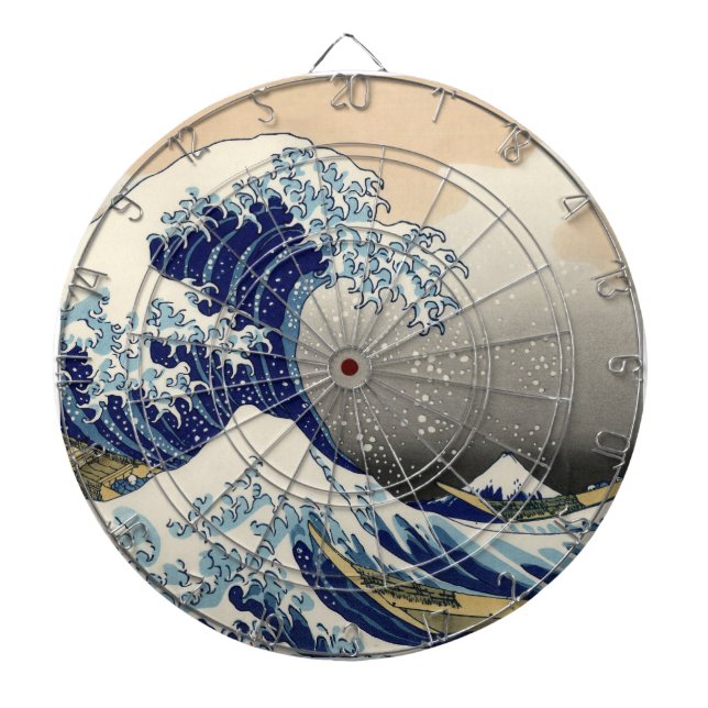 Great Wave Kanagawa Japanese Painting Dartboard (Front)