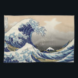Great Wave Kanagawa Japanese Painting Tea Towel<br><div class="desc">Japanese Woodcut Wave -- Mount Fuji Wave by Hokusa A big wave is out in the ocean -- and you see Mount Fuji in the distant background -- the wave curls around the great Mt. Fuji. The giant wave is so intense that you might almost miss the boaters in the...</div>