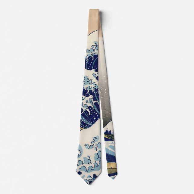 Great Wave Kanagawa Japanese Painting Tie (Front)