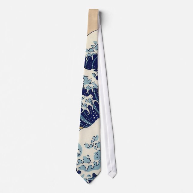 Great Wave Kanagawa Japanese Painting Tie (Front)