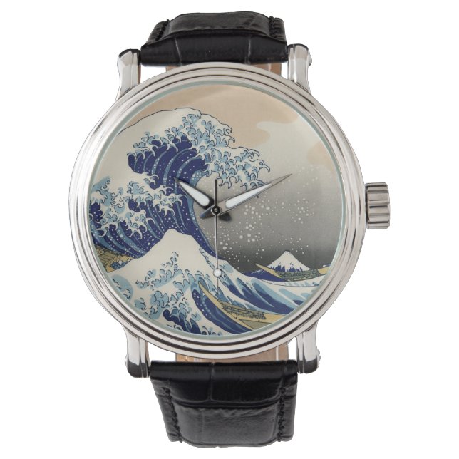 Great Wave Kanagawa Japanese Painting Watch (Front)