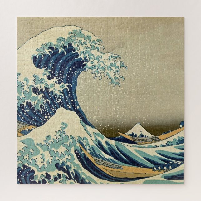 Great Wave Kanagawa Vintage Illustration Japanese Jigsaw Puzzle (Vertical)