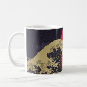 "Great Wave of kanagawa". Hokusai, Japanese wave i Coffee Mug