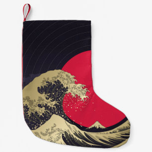"Great Wave of kanagawa". Hokusai, Japanese wave i Small Christmas Stocking