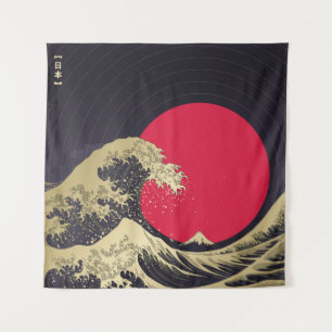 "Great Wave of kanagawa". Hokusai, Japanese wave i Tapestry