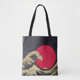 "Great Wave of kanagawa". Hokusai, Japanese wave i Tote Bag