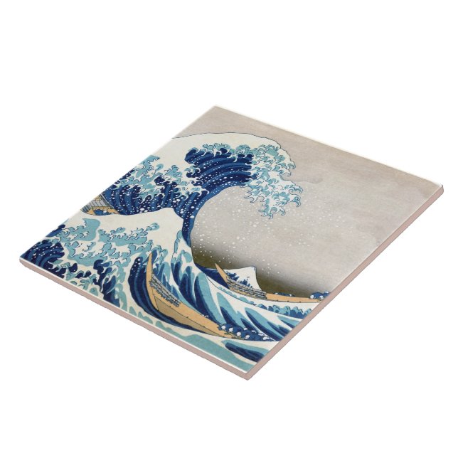 Great Wave Off Kanagawa Hokusai Fine Art Tile (Side)