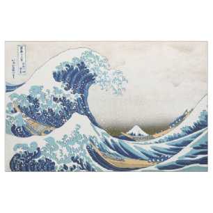 Great Wave Off Kanagawa Hokusai Japanese Fine Art Fabric