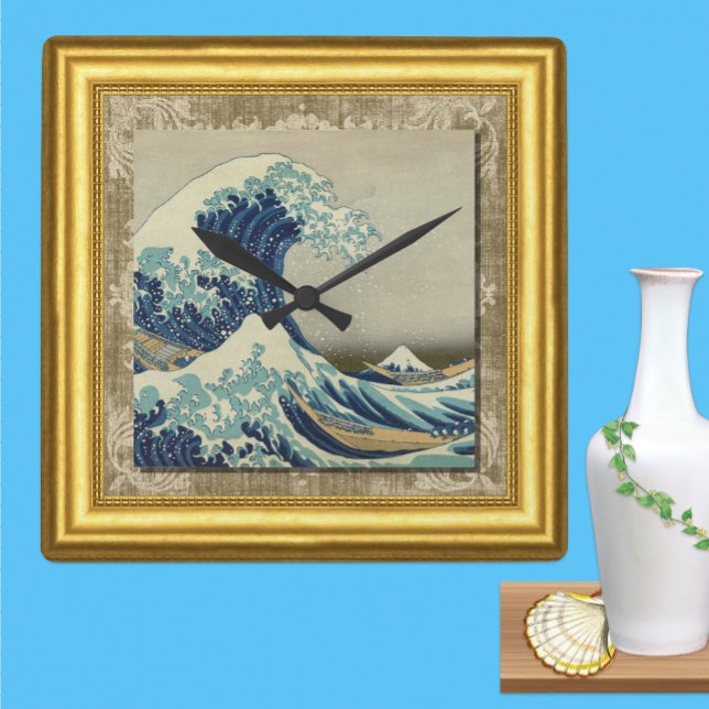 Great Wave off Kanagawa, Japan, Framed Canvas Square Wall Clock (Creator Uploaded)